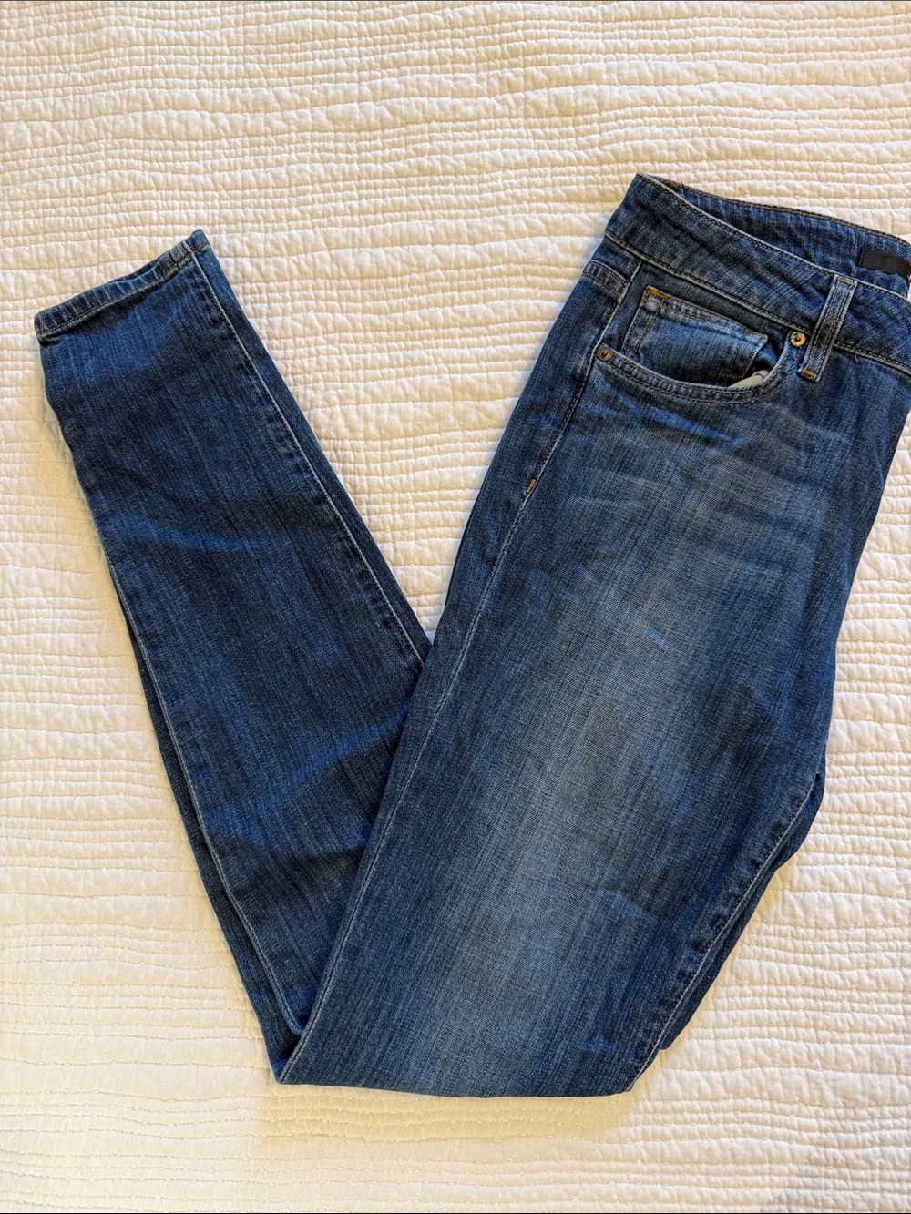 Joe's Mid-Rise Skinny Stretch Jeans in Medium Blue Wash